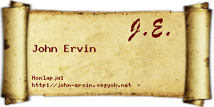 John Ervin névjegykártya
