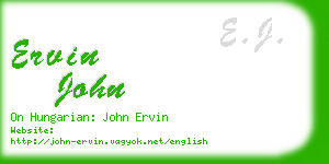 ervin john business card